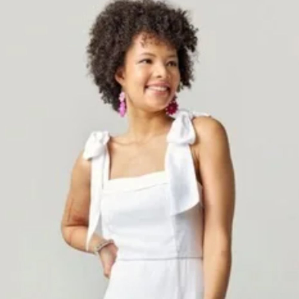 NWT Francesca's White Midi Sundress with Tie Straps